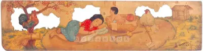 M.F. Husain (Artist), Design For Nursery Furniture, 1942, Painting