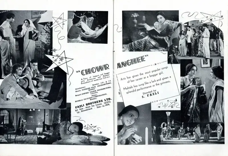 S. Fazli (Director), Chowringhee, 1942, Advertisement