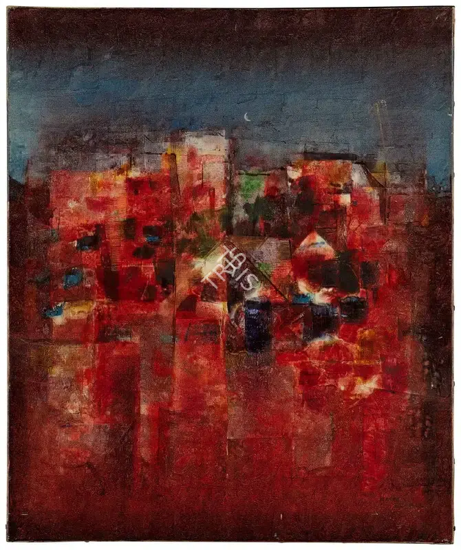 Bakre, S.K. (Artist). Untitled (Nightscape), c.1960s | Painting, So.NeY/21.03.22, 2022 · Sotheby's