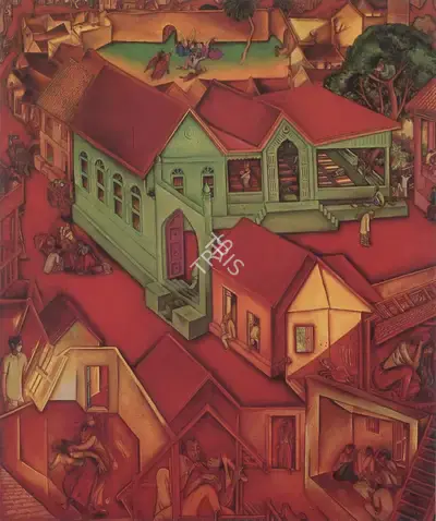 G.M. Sheikh (Artist), Speaking Street, 1981, Painting