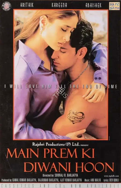 Ajit Kumar Barjatya (Producer), Main Prem Ki Diwani Hoon, 2003, Full Sheet Poster