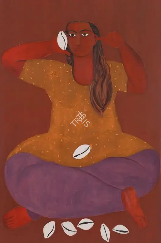 Rekha Rodwittiya (Artist), Sharing secrets, 1996, Painting