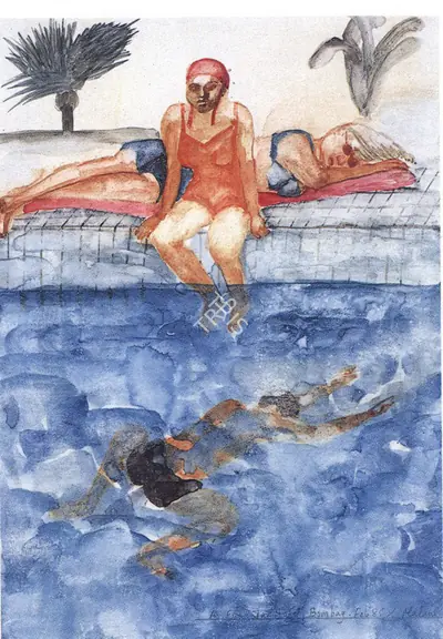 Nalini Malani (Artist), A Fiive Star Hotel, Bombay, 1985, Painting