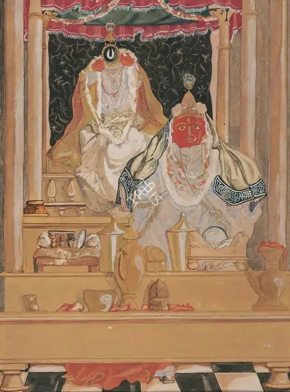 Ganesh Pyne (Artist), Laxmi-Narayan, 1951, Painting