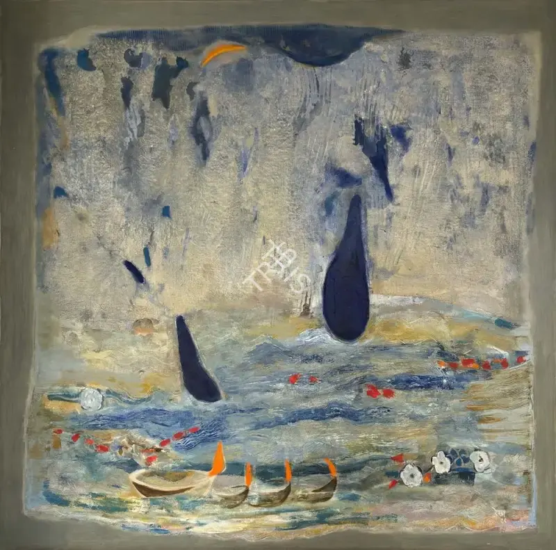 Rekha Rao (Artist), Rain, 1997, Painting