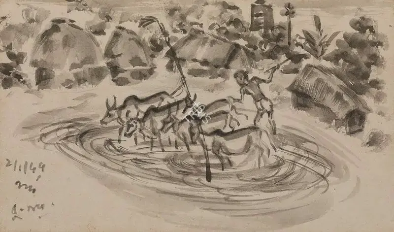 Nandalal Bose (Artist), Untitled, 1944, Painting