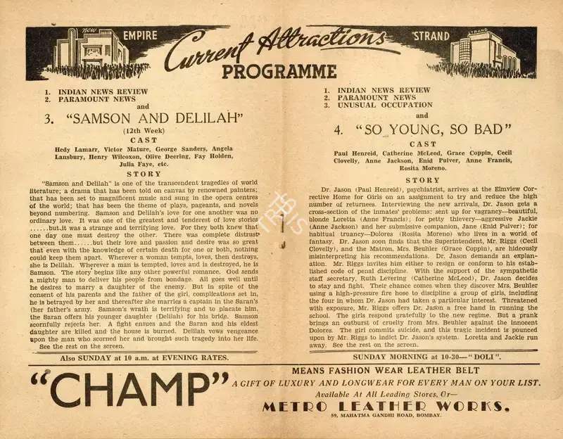 Cecil B. DeMille (Director), Samson and Delilah, 1949, Handbill