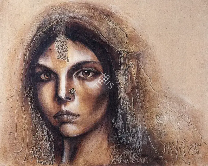 Jaya Wheaton (Artist), Rajasthani Lady, 1985, Painting