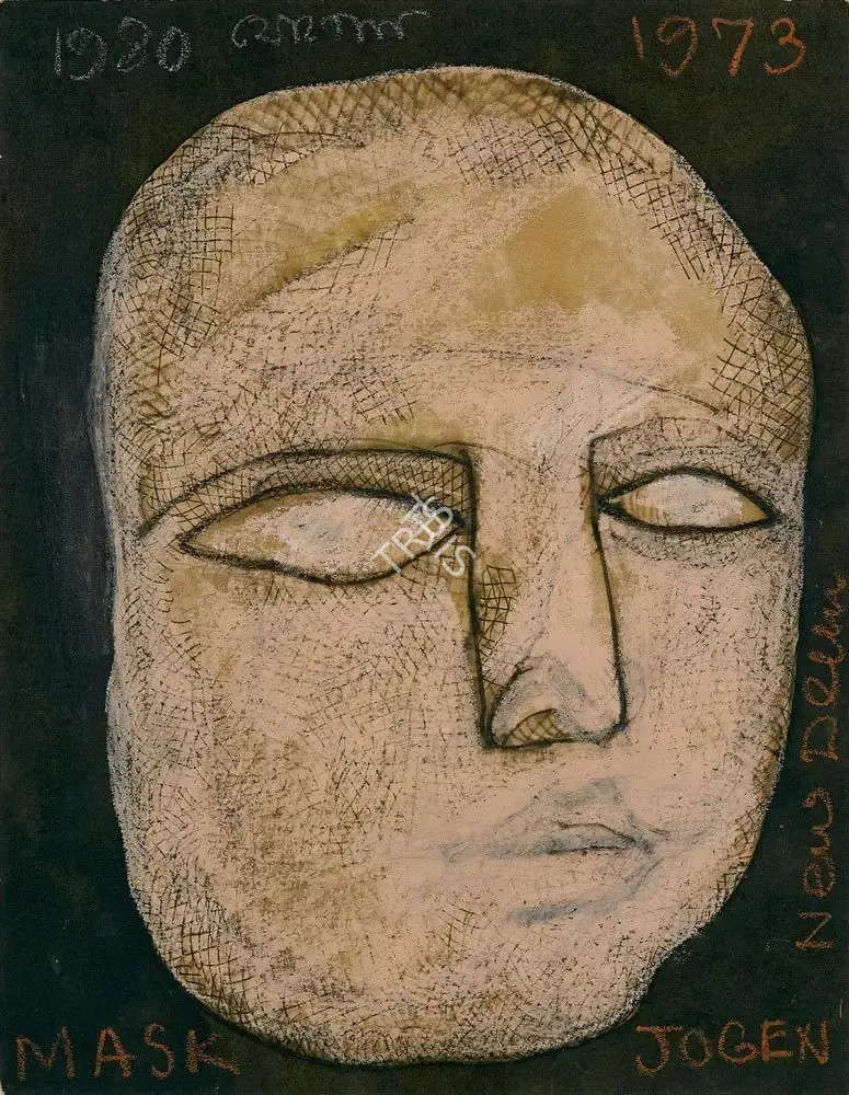 Jogen Chowdhury (Artist), Mask, 1980, Painting