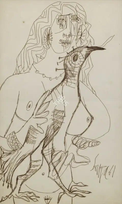 F.N. Souza (Artist), Untitled, 1961, Drawing