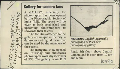 Gallery for Camera Fans, 2003, Newspaper Clipping