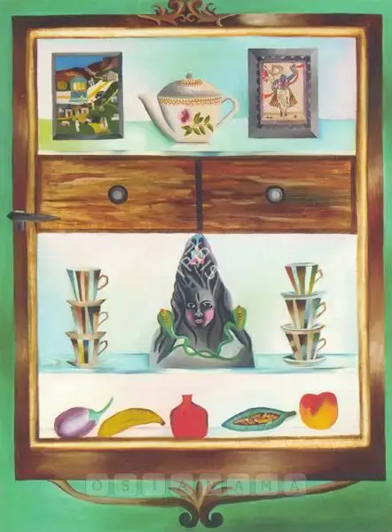 Khakhar, Bhupen (Artist). Cabinet And The Shiva, n.d. | Painting, Ch.NeY/17.09.03