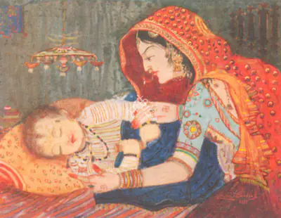 Cumi Dallas (Artist), Her Treasure, 1935, Painting