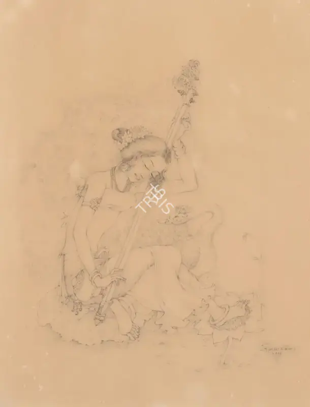 Sarada Ukil (Artist), Saraswati, 1937, Painting