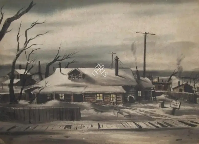 Frank Capra (Producer), It's A Wonderful Life, 1946, Set Design Painting