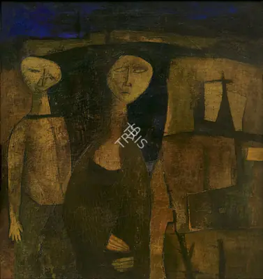 Ramkumar (Artist). Dreamers, 1950 | Painting, AG.Mum/27.03.18, 2018 · Asta Guru