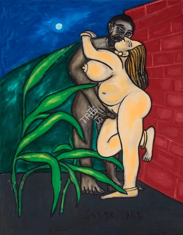 F.N. Souza (Artist), Untitled (Mithuna-Couple/Lovers), Painting