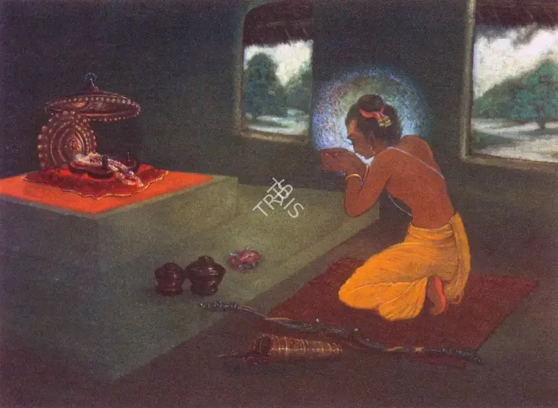 Badri Nath Arya (Artist), Bharat Worshipping Ram's Sandals , 1960, Painting