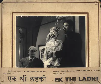 Roop K. Shorey (Director), Ek Thi Ladki, 1949, Photographic Still Mounted on Lobby Card