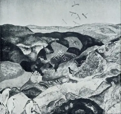Nilima Sheikh (Artist), By the Hill Stream , 1976, Painting