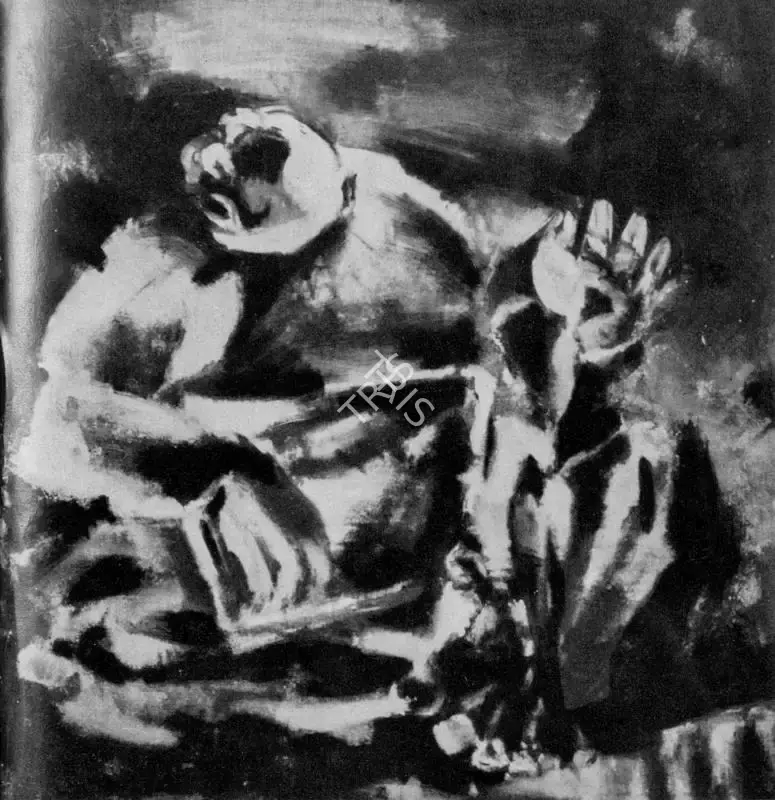 Paritosh Sen (Artist), Bade Gulam Ali Khan, 1968, Painting