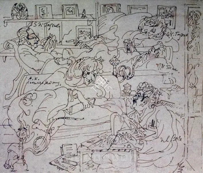 Nandalal Bose (Artist), The Artists Studio In Jorasanko, 1909, Drawing
