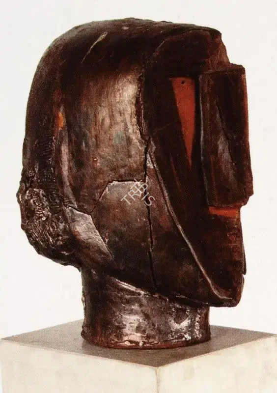 Himmat Shah (Artist), Terracotta Head, 1996, Sculpture