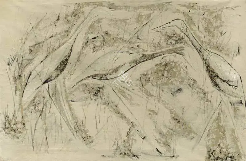 Krishen Khanna (Artist), Untitled (Cranes), 1955, Painting