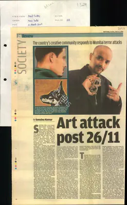 Sunaina Kumar (Reporter), Art Attack Post 26/11, 2009, Newspaper Clipping
