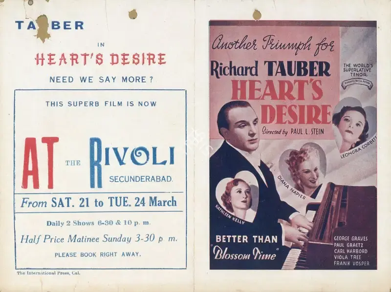Paul L. Stein (Director), Heart's Desire, 1935, Handbill