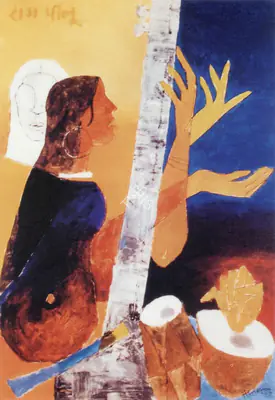Husain, M. F. (Artist). Pilu Raag. Oil on Canvas, 1977 | Maqbool Fida Husain, 2008 | Painting | FineArts | 00495203