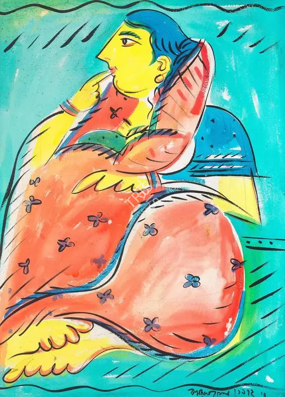 Kamala Sen (Artist), Untitled (Seated woman facing left), 1912, Painting