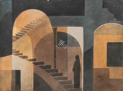 Tagore, Gaganendranath (Artist). Untitled, 1923-1925 | Painting, 2022 · DeRivaz & Ives