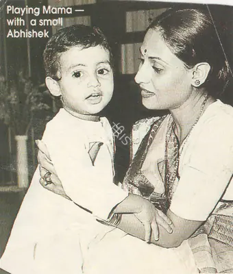 Unknown, Jaya Bachchan with Abhishek Bachchan, 1978, Magazine