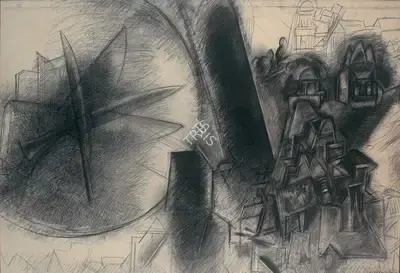 G.M. Sheikh (Artist), Cityscape, 1993, Painting