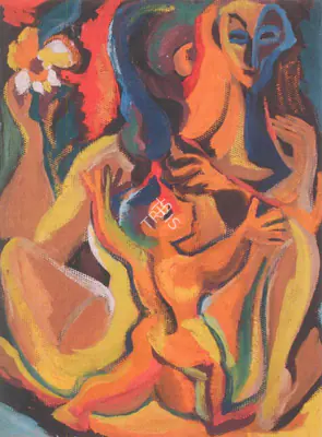 Chittaprosad (Artist), Mother and Child, 1950, Painting
