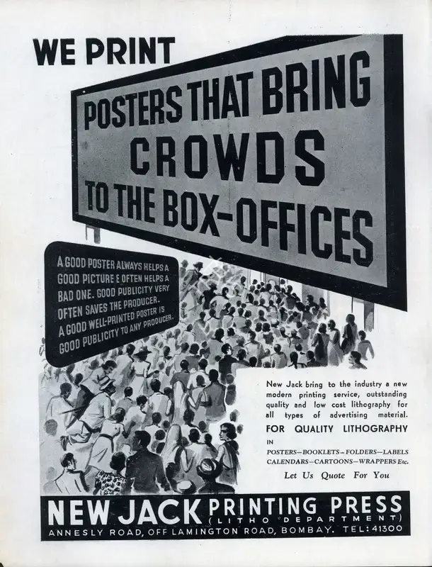 New Jack Printing Press (Advertiser), Posters that bring crowds to the Box-Offices, 1942, Advertisement