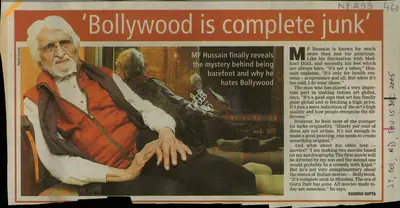 Kashish Gupta (Reporter), Bollywood is Complete Junk, 2005, Newspaper Clipping