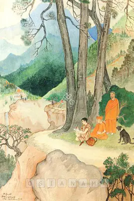 Mahindra Bhushan Gupta (Artist), Pilgrims In The Himalayas, 1930, Painting
