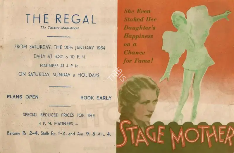 Charles Brabin (Director), Stage Mother, 1933, Handbill
