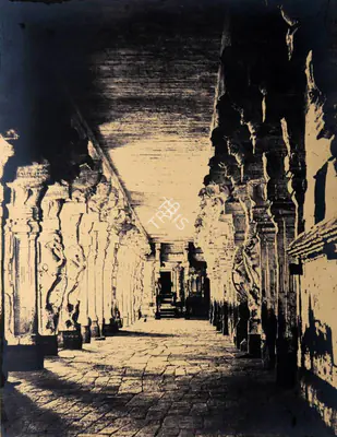 Capt. Linnaeus Tripe (Photographer), The outer Prakarum, or corridor around the Temple of the God Sundareshawara, Madura, 1858, Antiquarian Photograph
