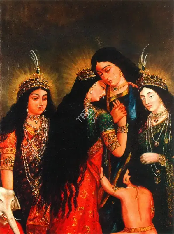 Indian School (Artist), Three Indian Princess, Painting