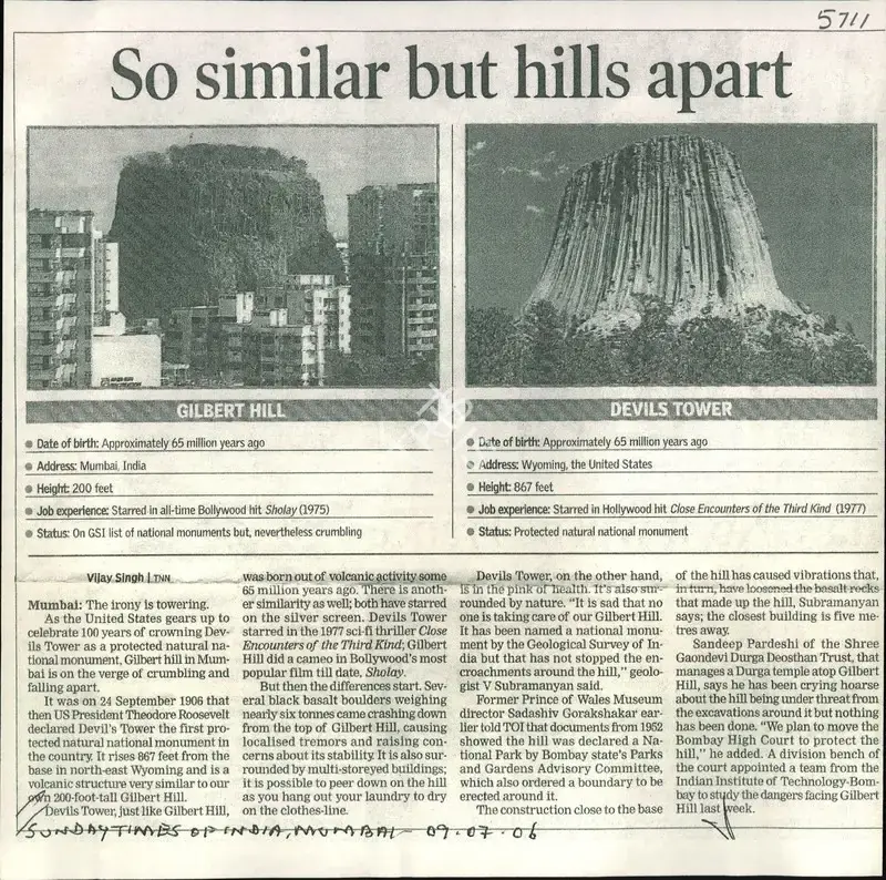 Vijay Singh (Reporter), So Similar But Hills Apart, 2006, Newspaper Clipping