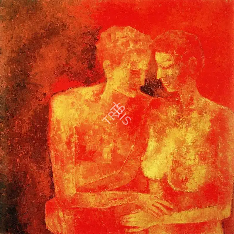 Akbar Padamsee (Artist), Untitled(couple), Painting