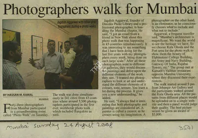Hassan M. Kamal (Reporter), Photographers Walk for Mumbai, 2008, Newspaper Clipping