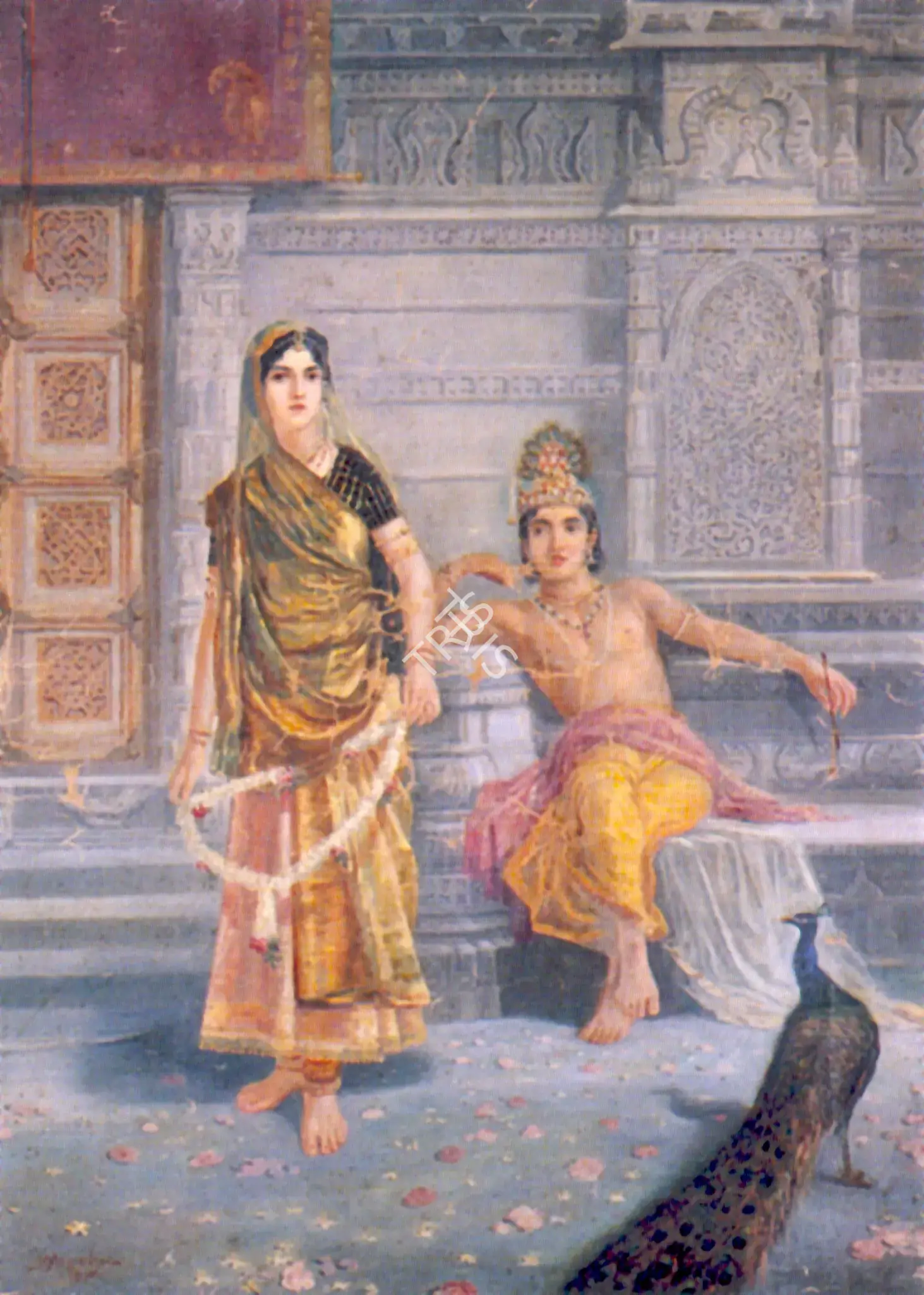 M.V. Dhurandhar (Artist), Royal Couple, 1915, Painting