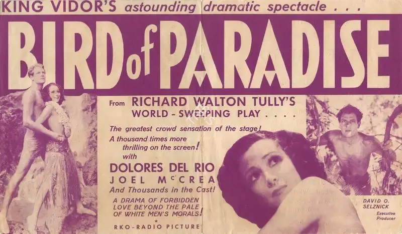 King Vidor (Producer), Bird of Paradise, 1932, Handbill