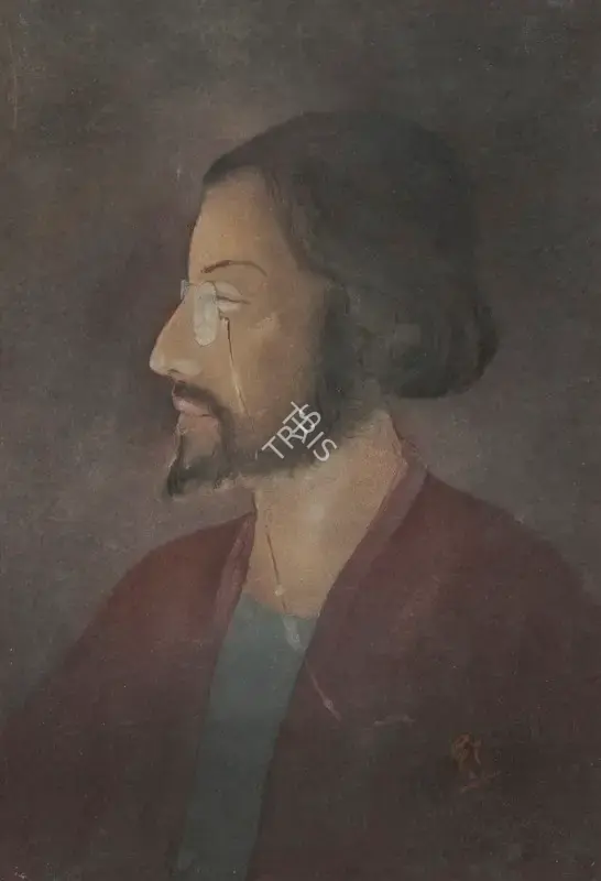 Gaganendranath Tagore (Artist), Untitled (Portrait of Rabindranath Tagore), Painting