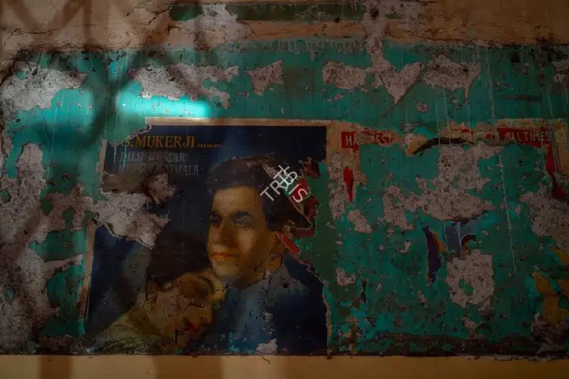 Hemant Chaturvedi (Photographer), Circle Talkies, Nashik, Maharashtra- Torn Poster of Leader (1964), 2024, Contemporary Photograph