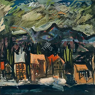 S.H. Raza (Artist), Untitled, 1945, Painting